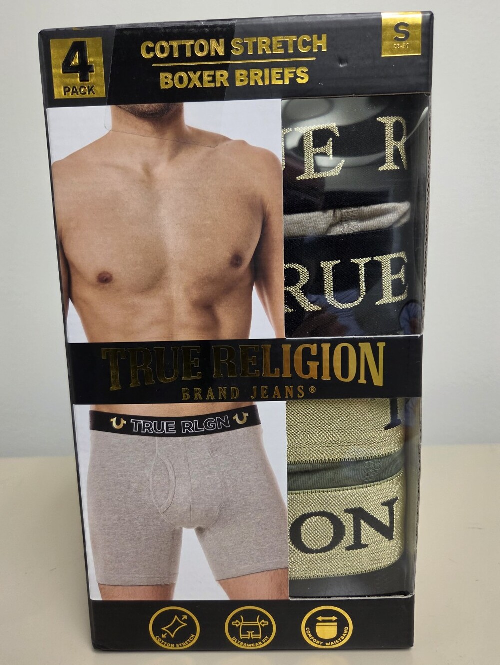 True Religion Men’s Boxer Briefs Pack – Black & Gray